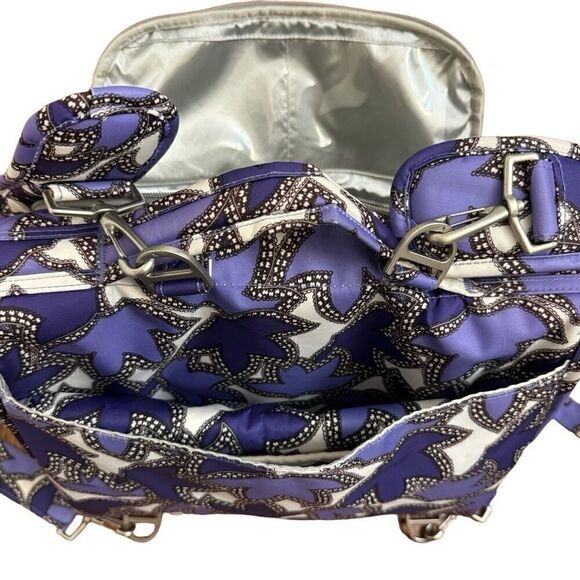 Ju-Ju-Be B.F.F. Diaper Bag Backpack in Lilac Lace Purple Leaf Print - Picture 8 of 16
